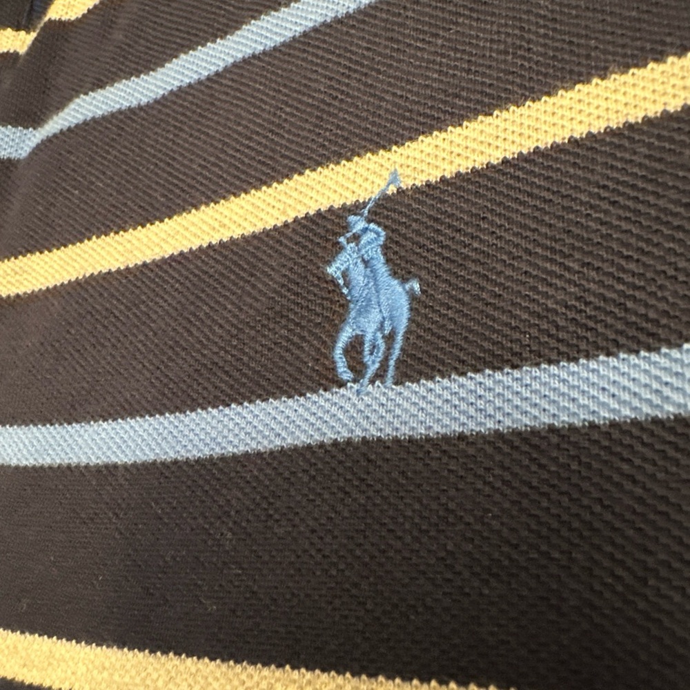 VTG Polo Ralph Lauren Stripe Shirt Pony Blue XL Preppy Office‎ Nautical Coastal - Picture 3 of 7